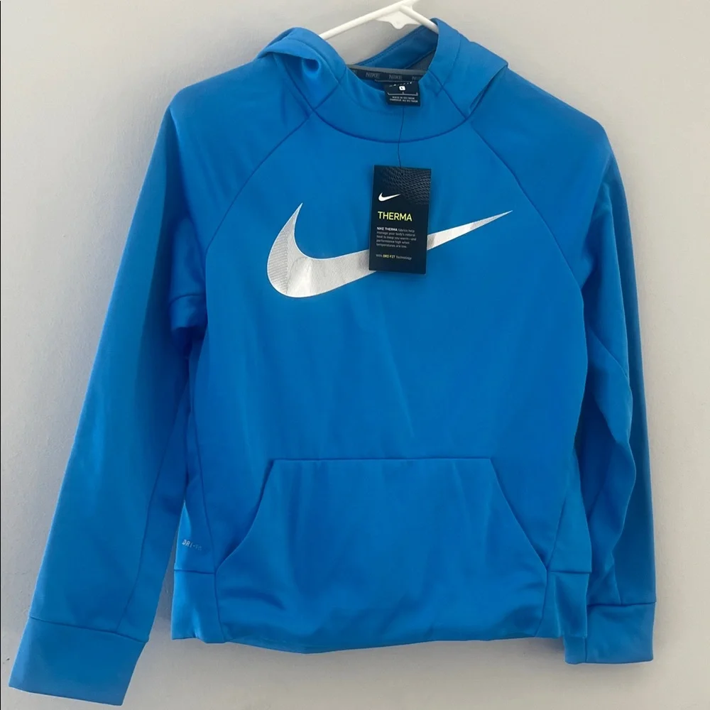 Nike‎ Kids Bright Blue Hoodie with Silver Logo. CAJA. # 3